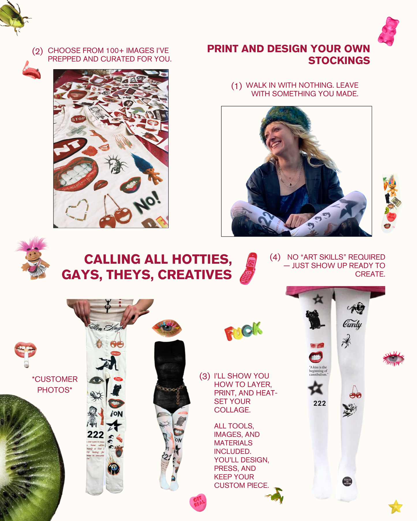 Koketa Collage 2.5 hr Print Stockings Workshop — VIP Package