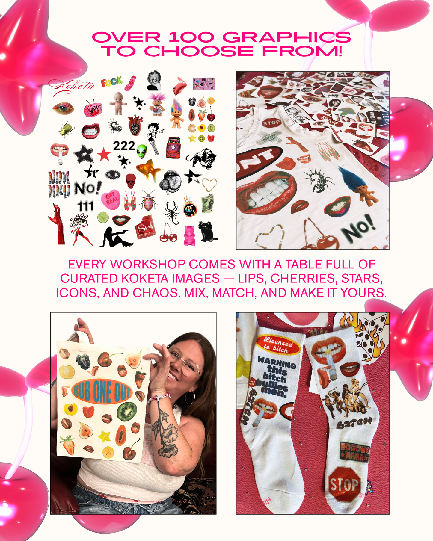 Koketa Collage 2.5 hr Print Stockings Workshop — VIP Package