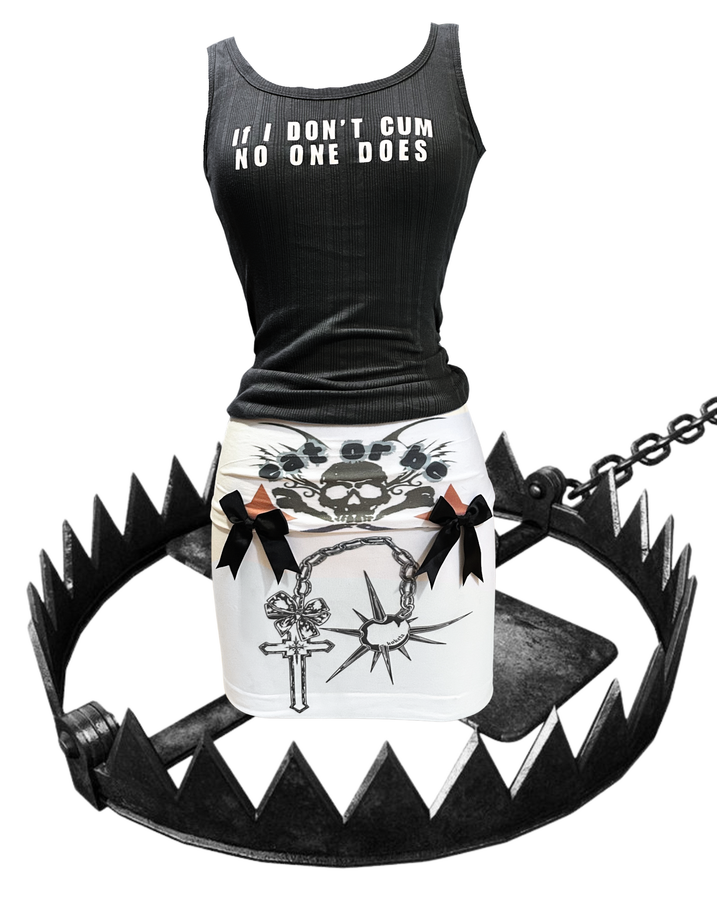 Eat or Be Eaten Skirt & Tube Top (O/S)