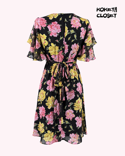 Betsey Johnson Floral Chiffon Dress