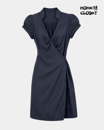 Pinstripe Office Siren Dress