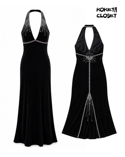 Midnight Beaded Casino Gown