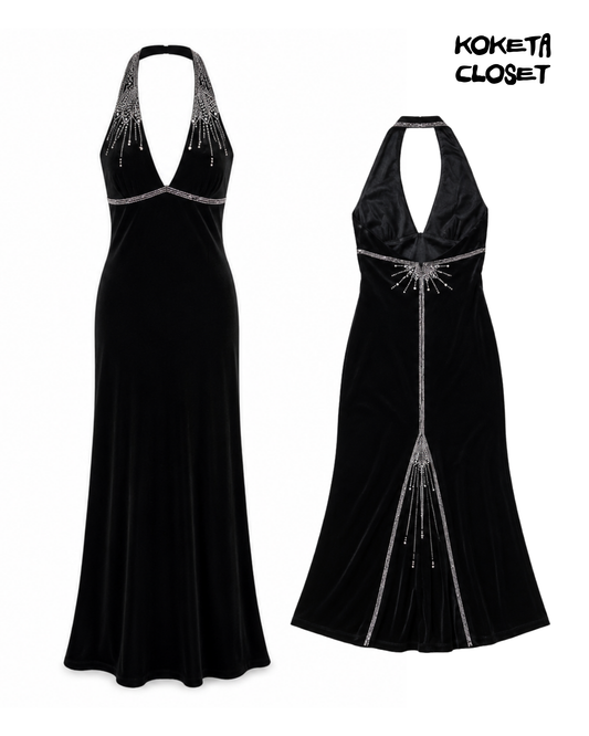Midnight Beaded Casino Gown
