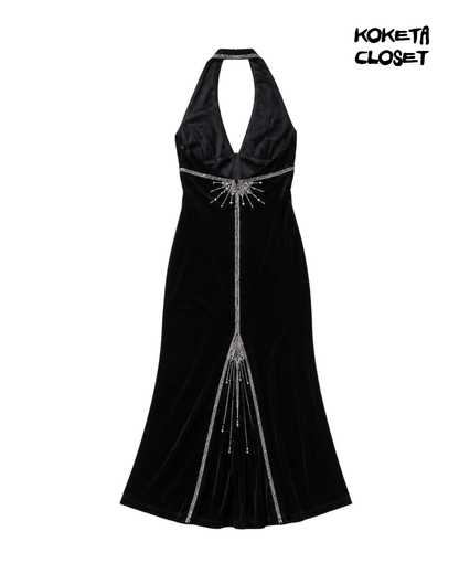 Midnight Beaded Casino Gown